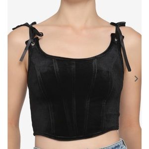 Hot topic black velvet corset top